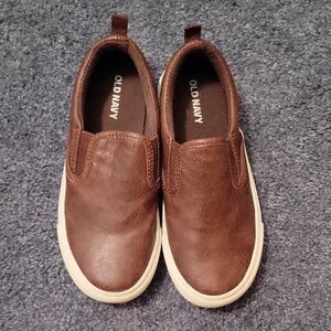 Old Navy Brown Slip-On Kids Sneakers with White Soles